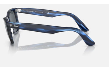 Image of Ray-Ban Original Wayfarer Sunglasses, Striped Blue Frame, Blue Lens, Bio-Acetate, 50, RB2140-1361R5-50