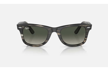 Image of Ray-Ban Original Wayfarer Sunglasses, Striped Grey Frame, Gradient Grey Lens, Bio-Acetate, 50, RB2140-136071-50