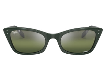 Image of Ray-Ban RB2299 Lady Burbank Sunglasses - Women's, Green Frame, Dark Green Grad Mirror Polarized Lens, 52, RB2299-6659G4-52