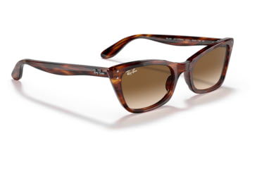 Image of Ray-Ban RB2299 Lady Burbank Sunglasses - Womens, Striped Havana Frame, Clear Gradient Brown Lens, 55, RB2299-954-51-55