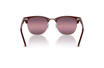 Image of Ray-Ban RB3016 Clubmaster Sunglasses, Bordeaux On Rose Gold Frame, Red Mirror Polarized Lens, 49, RB3016-1365G9-49
