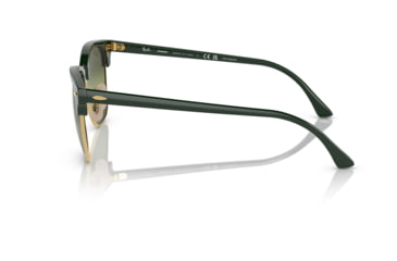 Image of Ray-Ban RB3016 Clubmaster Sunglasses, Green On Arista Frame, Dark Green Mirror Polarized Lens, 49, RB3016-1368G4-49