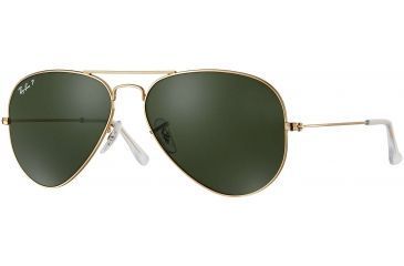 Image of Ray-Ban RB 3025 Sunglasses Styles - Arista Frame / Crystal Green Polarized 55 mm Diameter Lenses, 001-58-5514
