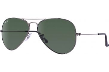 Image of Ray-Ban RB 3025 Sunglasses Styles - Gunmetal Frame / Crystal Green 58 mm Diameter Lenses, W0879-5814