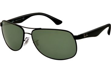 Image of Ray-Ban RB3502 Sunglasses 002-6114 - Black Frame, Crystal Green Lenses