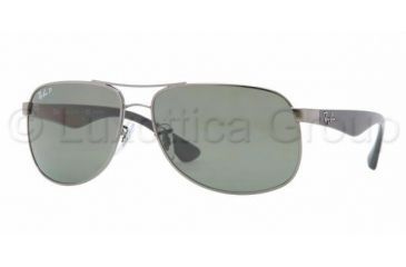 Image of Ray-Ban RB3502 Sunglasses 004/58-6114 - Gunmetal Frame, Crystal Green Lenses