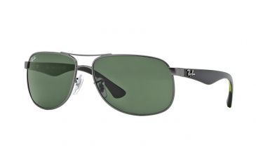 Image of Ray-Ban RB3502 Sunglasses 029-61 - Matte Gunmetal Frame, Crystal Green Lenses