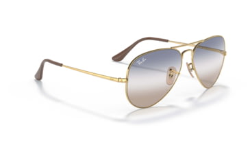 Image of Ray-Ban RB3689 Aviator Metal ll Sunglasses - Mens, Clear Gradient Blue Lenses, Arista, 55, RB3689-001-GD-55