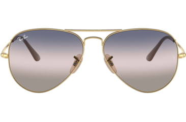 Image of Ray-Ban RB3689 Aviator Metal ll Sunglasses - Mens, Pink Gradient Blue Lenses, Arista, 55, RB3689-001-GE-55