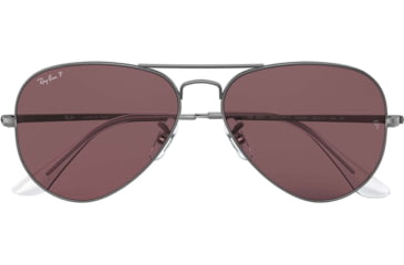 Image of Ray-Ban RB3689 Aviator Sunglasses - Men's, Gunmetal, 55mm, Purple Lens, RB3689-004-AF-55