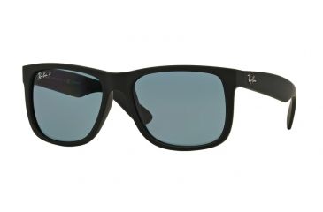 Image of Ray-Ban RB4165 Sunglasses 622/2V-55 - Black Rubber Frame, Dark Blue Polar Lenses