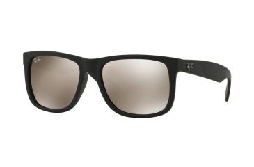 Image of Ray-Ban RB4165 Sunglasses 622/5A-55 - Rubber Black Frame, Light Brown Mirror Gold Lenses