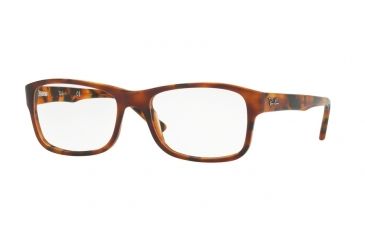 Image of Ray-Ban RX5268 Eyeglass Frames 5675-50 - Top Brown Havana/yellow Havana Frame