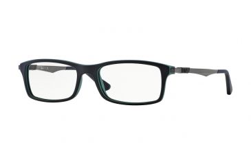 Image of Ray-Ban RX7017 Eyeglass Frames 5197-52 - Top Black On Green Frame