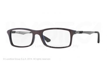 Image of Ray-Ban RX7017 Eyeglass Frames 5258-54 - Top Brown On Black Frame