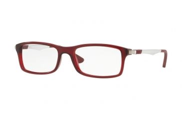 Image of Ray-Ban RX7017 Eyeglass Frames 5773-54 - Trasparent Red Frame
