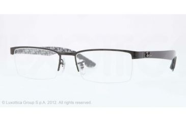 Image of Ray-Ban RX8412 Eyeglass Frames 2509-52 - Shiny Black Frame, Demo Lens Lenses