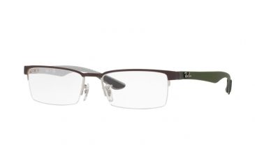 Image of Ray-Ban RX8412 Eyeglass Frames 2892-52 - Silver Top On Brown Frame