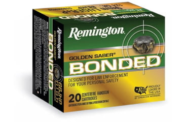 Image of Remington Golden Saber Bonded .45 ACP 230 grain Bonded Jacketed Hollow Point Centerfire Pistol Ammo, 20 Rounds, 29327
