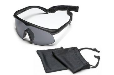 Image of Revision Military Eyewear Basic Eyeshields Kit - Smoke/Solar Lens, Black Frame - with included pouch