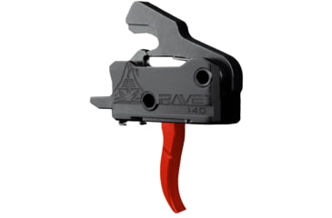 Image of RISE Armament Rave 140 Drop-In Trigger w/ Anti Walk Pins, Curved, 3.5lb Pull Weight, Black/Red, T017-RED