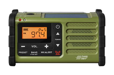 Image of Sangean AM / FM / Weather / Handcrank / Solar / Emergency Alert Radio, Green-Black, SG-112