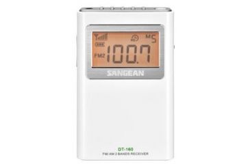Image of Sangean FM Stereo/AM Pocket Radio, White, Small DT-160