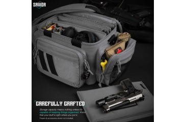 Image of Savior Equipment Specialist Pistol Range Bag, Grey, 18.5in L x 9in H x 12in W, RA-3GUN-WS-GS