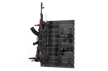 Image of Savior Equipment Wall Rack System 5 Panel Kit w/Attachments, Black, 24in x 30.25in x 0.63in, WRS-HALF-A3P6-BK