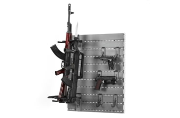 Image of Savior Equipment Wall Rack System 5 Panel Kit w/Attachments, Grey, 24in x 30.25in x 0.63in, WRS-HALF-A3P6-GS