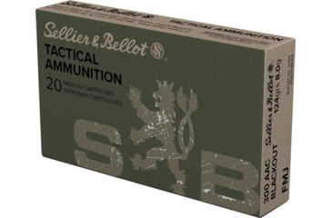 Sellier & Bellot Ammo .300aac Blackout 124gr. Fmj 20-pack, 20, FMJ