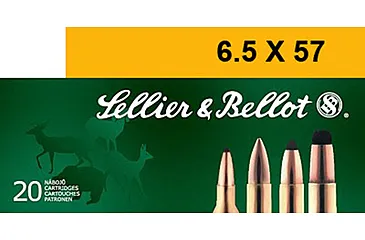 Sellier & Bellot 6.5x57 131 Grain Soft Point Rifle Ammunition, 20, SP