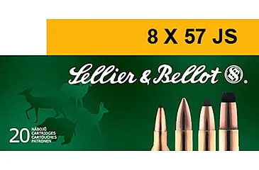 Sellier & Bellot 8x57JS 196 Grain Soft Point Cut-Through Edge Rifle Ammunition, 20, SPCE