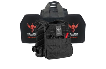 Image of Shellback Tactical Defender 2.0 Active Shooter Armor Kit with Two Level IV 1155 Plates, Black, One Size, SBT-9040-1155-BK