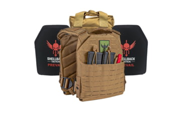 Image of Shellback Tactical Defender 2.0 Active Shooter Armor Kit with Two Level IV 1155 Plates, Coyote, One Size, SBT-9040-1155-CT