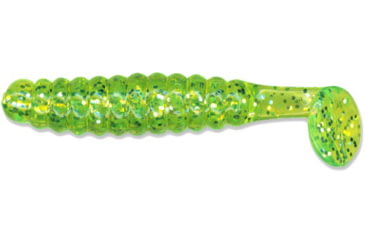 Image of Slider Crappie Panfish Grub, 18, 1.5in, Chartreuse Glitter, CSGG5