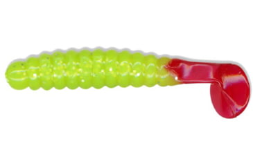 Image of Slider Crappie Panfish Grub, 18, 1.5in, Chartreuse Glitter/Red, CSGF59