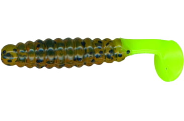 Image of Slider Crappie Panfish Grub, 18, 1.5in, Pumpkin/Chartreuse, CSGF17