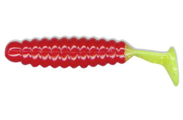 Image of Slider Crappie Panfish Grub, 18, 1.5in, Red/Chartreuse, CSGF9