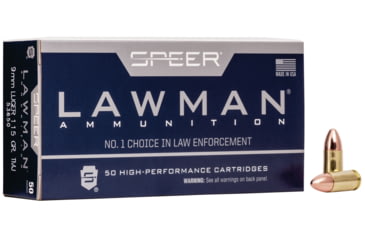 Speer Lawman Handgun Training 9 mm Luger 115 Grain Total Metal Jacket Centerfire Pistol Ammunition, 50, FMJ