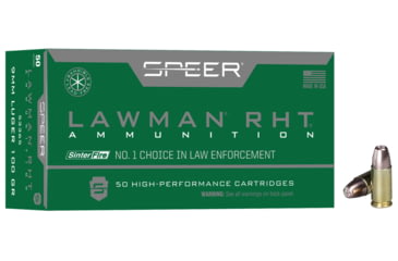 Image of Speer Lawman RHT 9 mm Luger 100 Grain Frangible Brass Cased Centerfire Pistol Ammo, 50 Rounds, 53365
