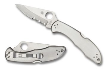 Image of Spyderco Delica 4 Pocket Folding Knife, 2.88 in, VG-10 Partially Serrated Blade, Steel Handle, C11PS