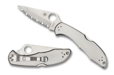 Image of Spyderco Delica 4 Pocket Folding Knife, 2.88 in, VG-10 Serrated Blade, Steel Handle, C11S