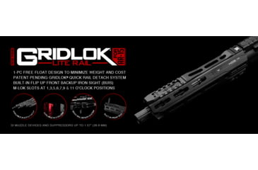 Image of Strike Industries Grildlok LITE 8.5in Handguard Assembly, Red, One Size, SI-GRIDLOK-LITE-8.5-RED