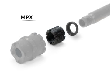 Image of Strike Industries Strike X-Comp Thread Adapter Kit SIG MPX - M18x1 RH, Black, One Size, SI-XCOMP-ADA-MPX