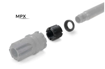 Image of Strike Industries Strike X-Comp Thread Adapter Kit for M18x1 RH, SIG Sauer MPX, Black, One Size, SI-XCOMP-ADA-MPX