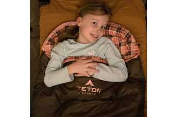 Image of TETON Sports Celsius Junior 20 F Sleeping Bag for Kids, Blue/Brown, Junior, 1051L