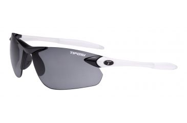 Image of Tifosi Optics Seek FC Sunglasses, White/Black Frame, Smoke Fototec Lenses, 0190304834