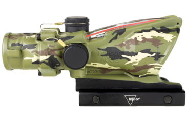 Image of Trijicon Limited Edition ACOG Three Color Tiger Camouflage 4x32mm Rifle Scopes w/TA51 Mount, Dual Illuminated Red Chevron Reticle, Black, 100763