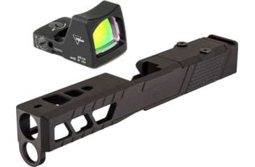 Image of Trijicon RM01 RMR Type 2 LED 3.25 MOA Red Dot Sight, Black and TRYBE Defense Pistol Slide, Glock 19, Gen 4, RMR Cut, Version 2, Black Cerakote